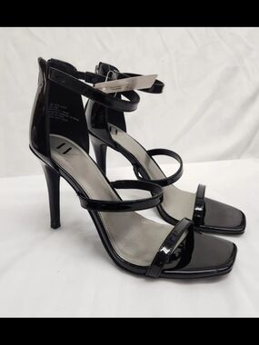 Worthington Black Patent Strappy Stiletto Sandals